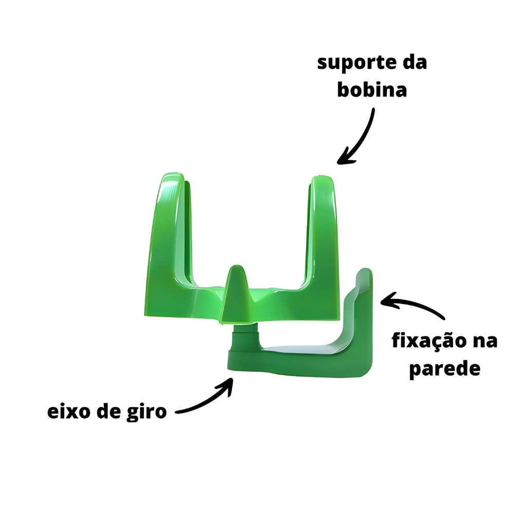 Informações Kit Suporte para Bobina Com Base Parede Tipo L Verde - 2 UNIDADES